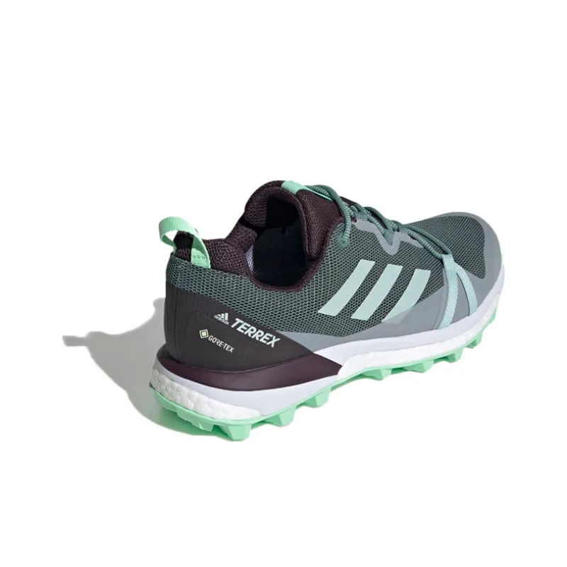Adidas Terrex Skychaser Anti-Slip And Wear-Resistant Breathable Low-Top Trekking Shoes Women's Green Gray-3