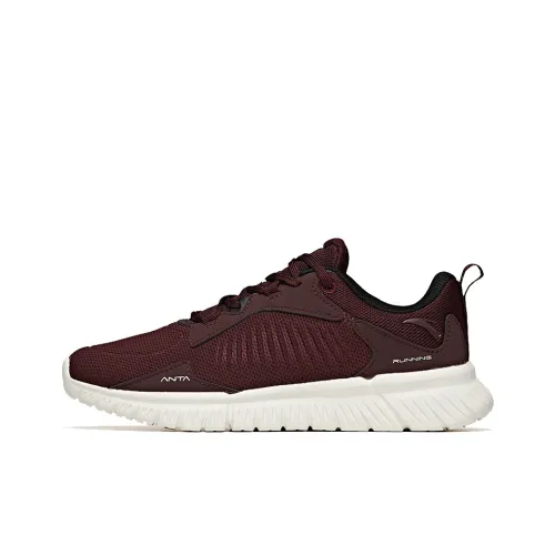 ANTA Running Shoes Women's Low-Top Wine Red/White