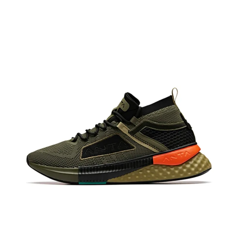 Anta Shock Absorbers With Slip Resistant And Abrasion Resistant Properties Mid Top Running Shoes Men's-0