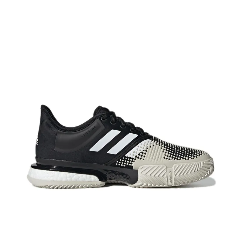 Adidas Solecourt Clay Wear Resistant Coverage Low Top Tennis Shoes Women's Charcoal Black-1