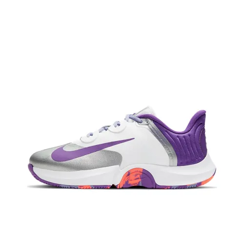 Nike Air Zoom GP Tennis Shoes Women's Low-Top White/Silver/Purple