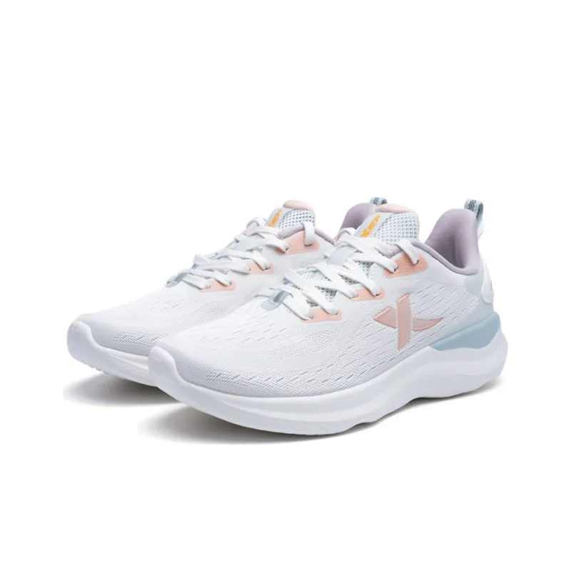 XTEP Soft Cube Slip Resistant And Breathable Low Top Running Shoes Women's White Green-1
