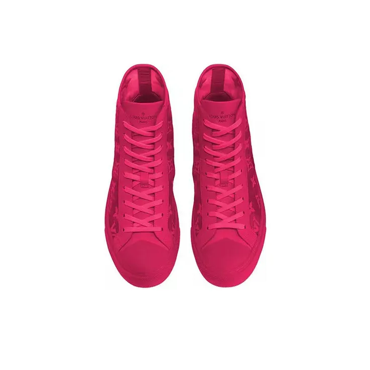 LOUIS VUITTON Tattoo Stylish Skateboarding Shoes Men's Pink-2