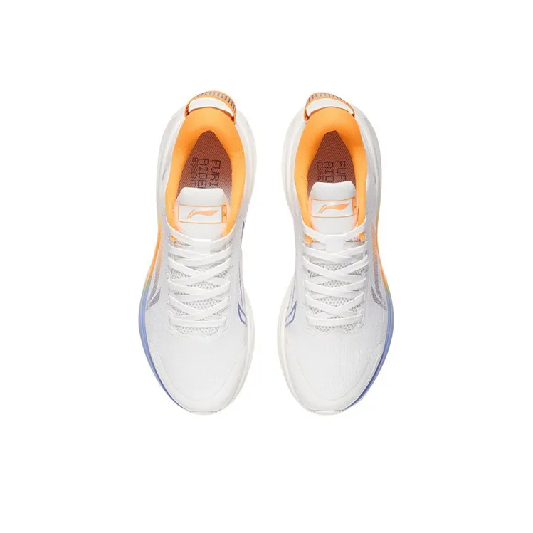 LINING Furious Rider 6.0 Essential Running Shoes Men Low Top Mist White/Fluorescent Mango Orange-3