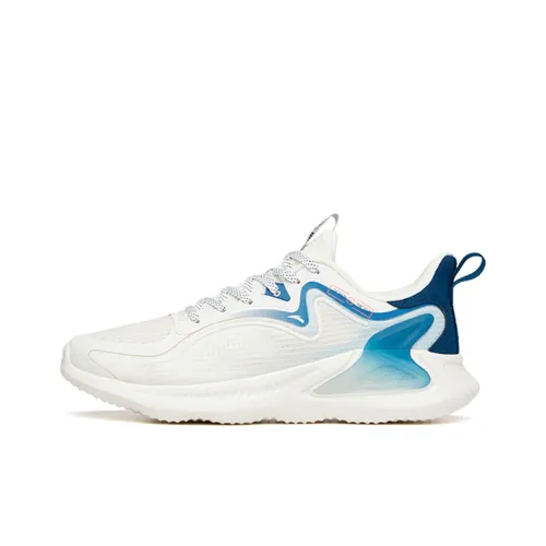 ANTA Running Shoes Men Low-Top Ivory White/Military Blue