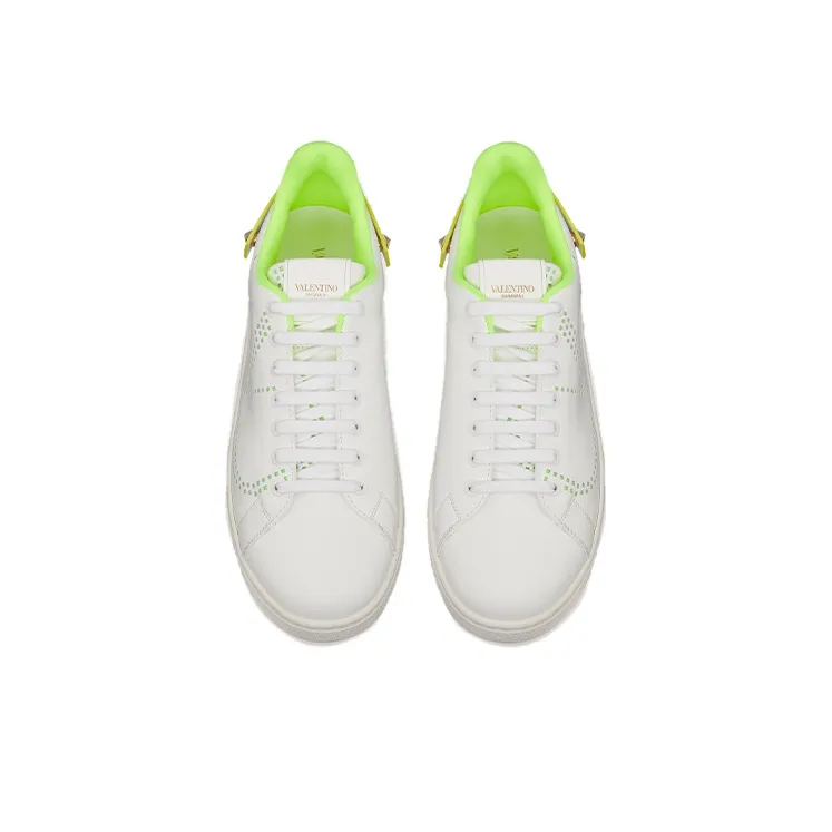 Valentino VLogo Signature Backnet GARAVANI Low Top Skateboard Shoes Men's White-3