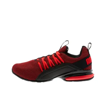 PUMA Axelion Wide Cushioning Low-Top Running Shoes Men's Red Black