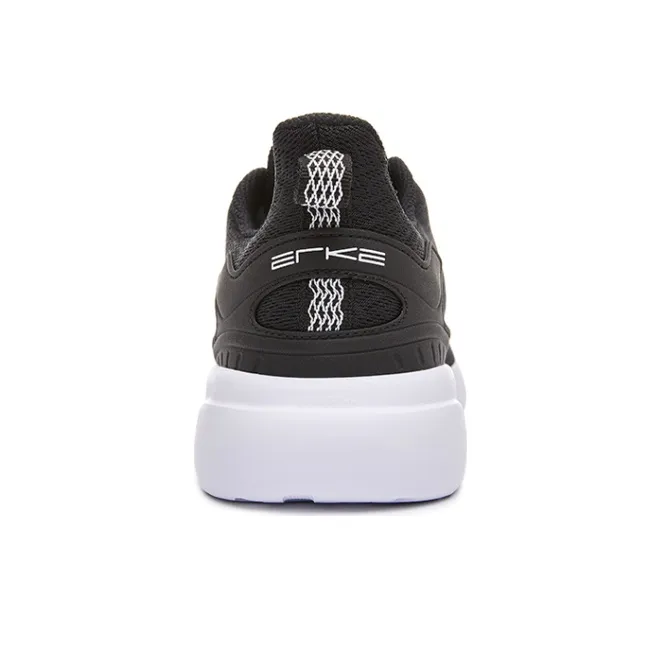 Erke Anti Slip Wear Resistant Low Top Sports Casual Shoes Men's Black White-3