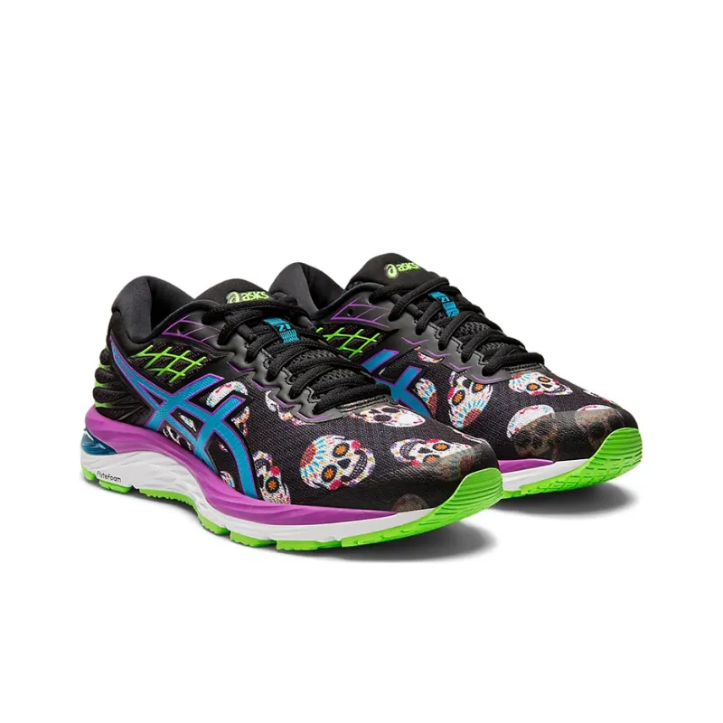 Asics Gel-Cumulus 21 Cushioned Wear-Resistant Slip-Resistant Low-Top Running Shoes Women's Black Purple-2