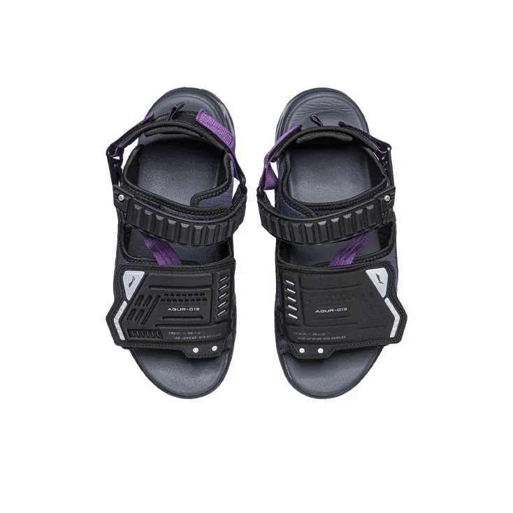 LiNing Beach Sandals Men's Black Gray-3