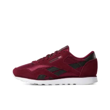 Reebok Classic Nylon Running Shoes Women's Low-Top Burgundy