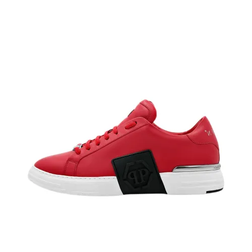 PHILIPP PLEIN Skateboard Shoes Men Low-Top Red