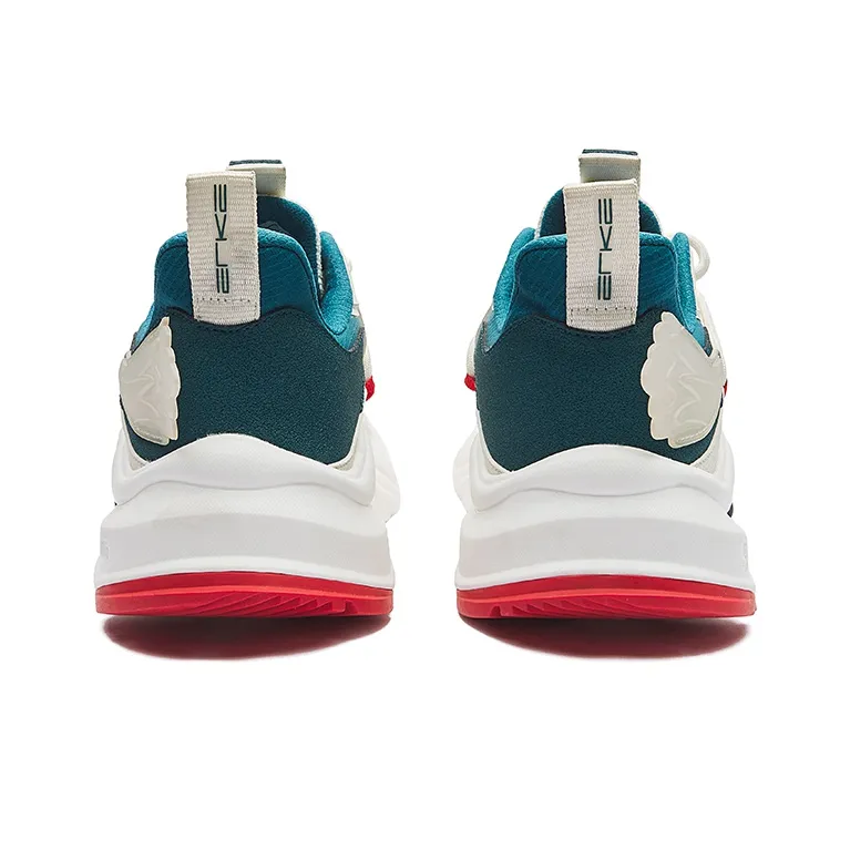 Erke Casual Shoes Men Low Top Ivory White/Numbers Blue/University Red-3