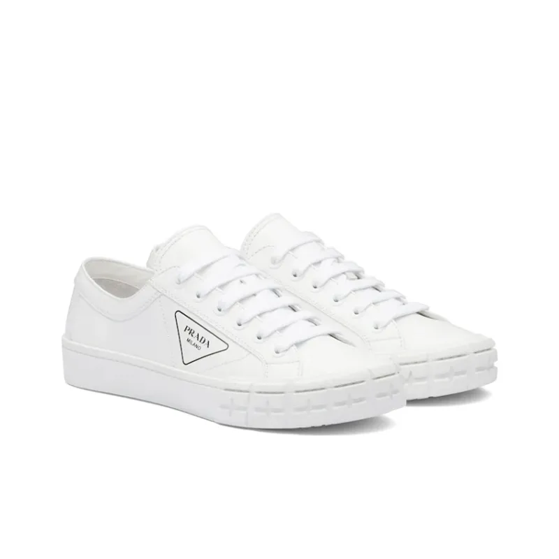 PRADA Cassetta Wheel Leather Low 'White'-1
