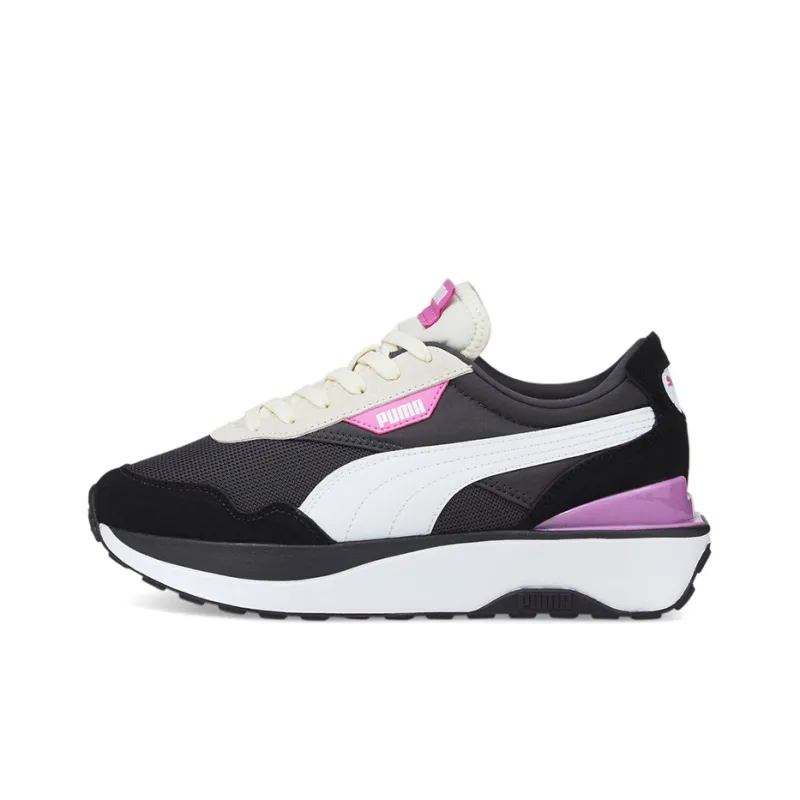 PUMA Cruise Rider GL Cushioning Anti-Slip And Wear-Resistant Low-Top Casual Shoes Women's Black White Purple-0
