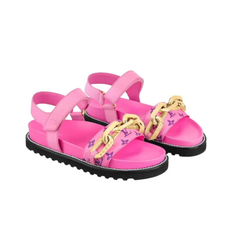 LOUIS VUITTON Paseo One Strap Sandals Women's Pink-2