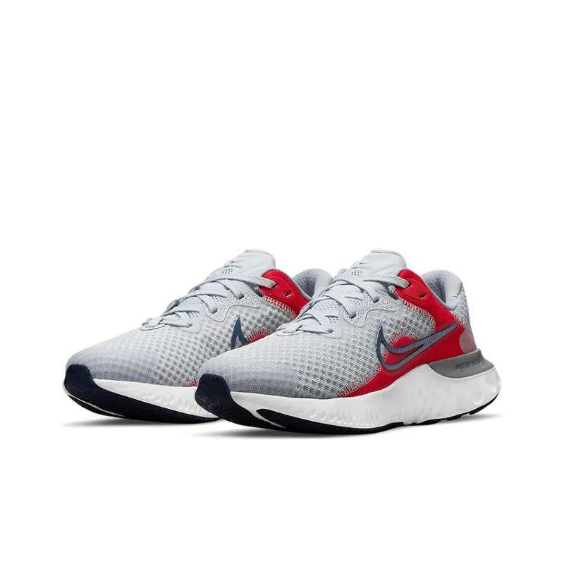 Nike Renew Run 2 Cushioning Anti-Slip Wear-Resistant Breathability Low-Top Running Shoes GS Gray Red-2