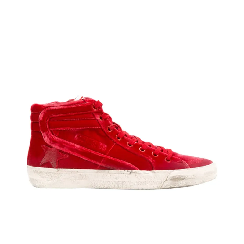 Golden Goose Slide Skateboard Shoes Women's Mid-Top Red-1