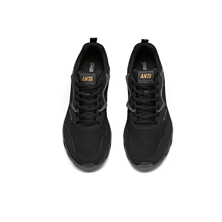 Anta Running Collection Cushioning Slip Resistant Abrasion Resistant Breathable Low Top Running Shoes Men's Black-2
