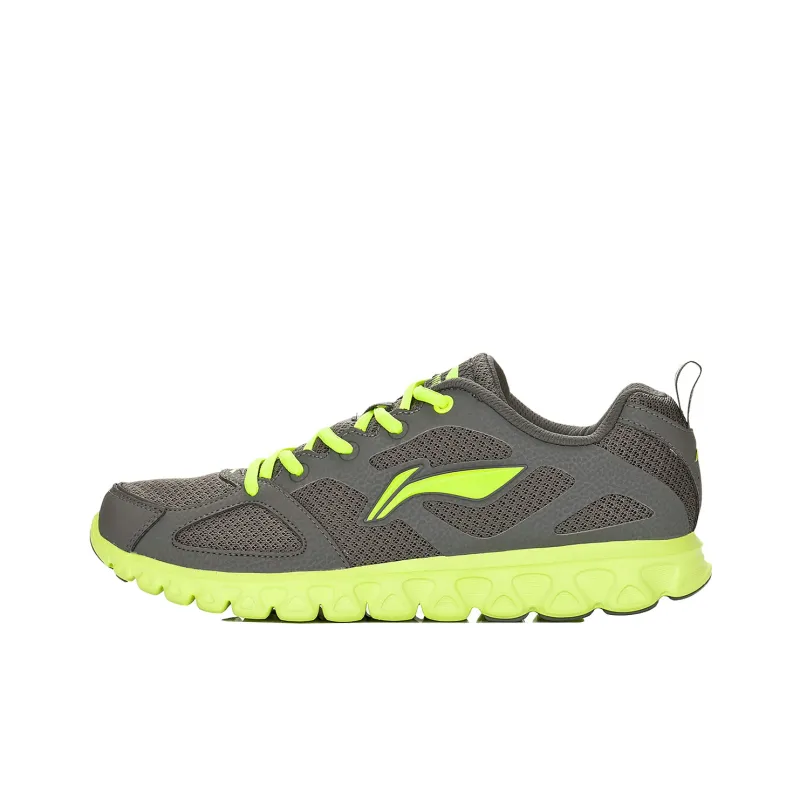 LiNing Cushioning, Slip Resistant, And Abrasion Resistant Low Top Running Shoes Men's Gray Green-0