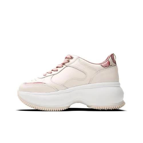 HOGAN Maxi I Active Casual Shoes Women's Mid-Top Apricot