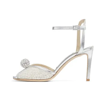 Jimmy Choo Sacora 85 Strap Sandals Women's Silver