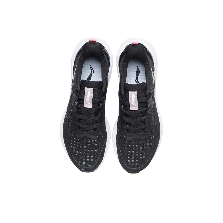 LiNing Abrasion Resistant Slip Resistant Cushioning Low Top Running Shoes Women's Black-3
