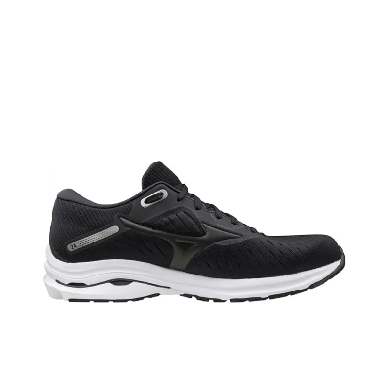 Mizuno Wave Rider 24 Super Wide 'Black Grey'-1