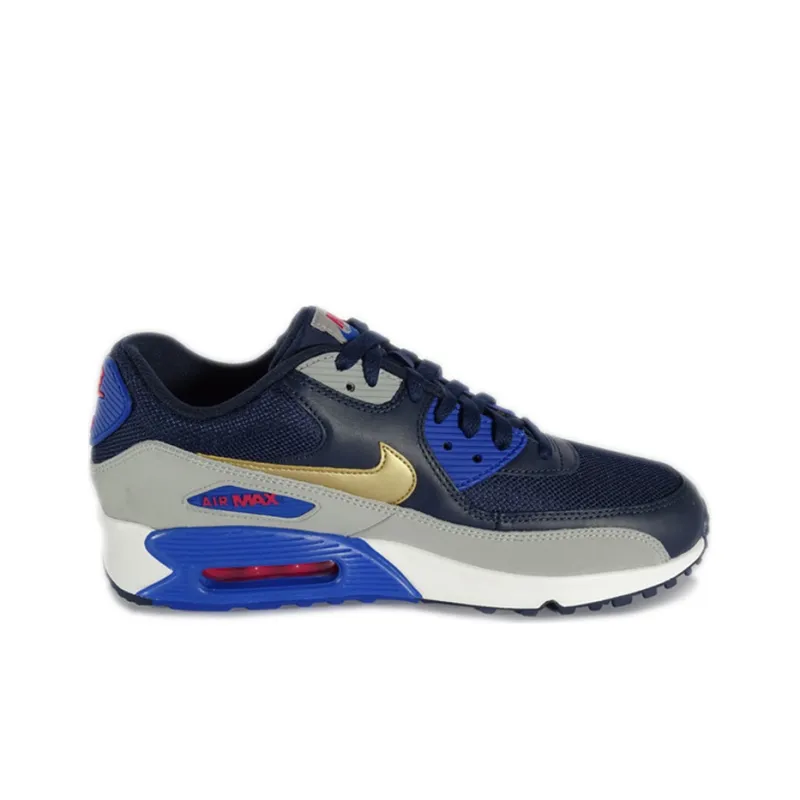 Nike Air Max 90 Cushioning Anti-Slip And Wear-Resistant Low-Top Air Cushion Running Shoes Men's Dark Blue-1