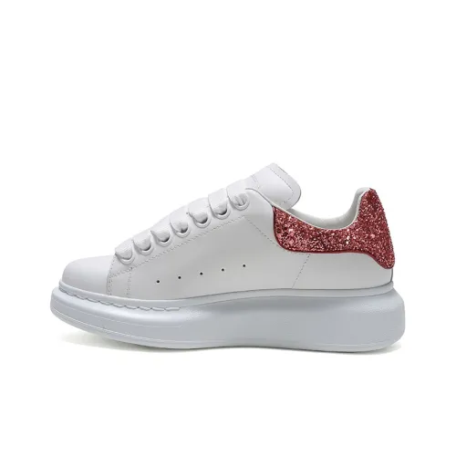 Alexander McQueen Low Top Stylish Skateboarding Shoes Women's White Red