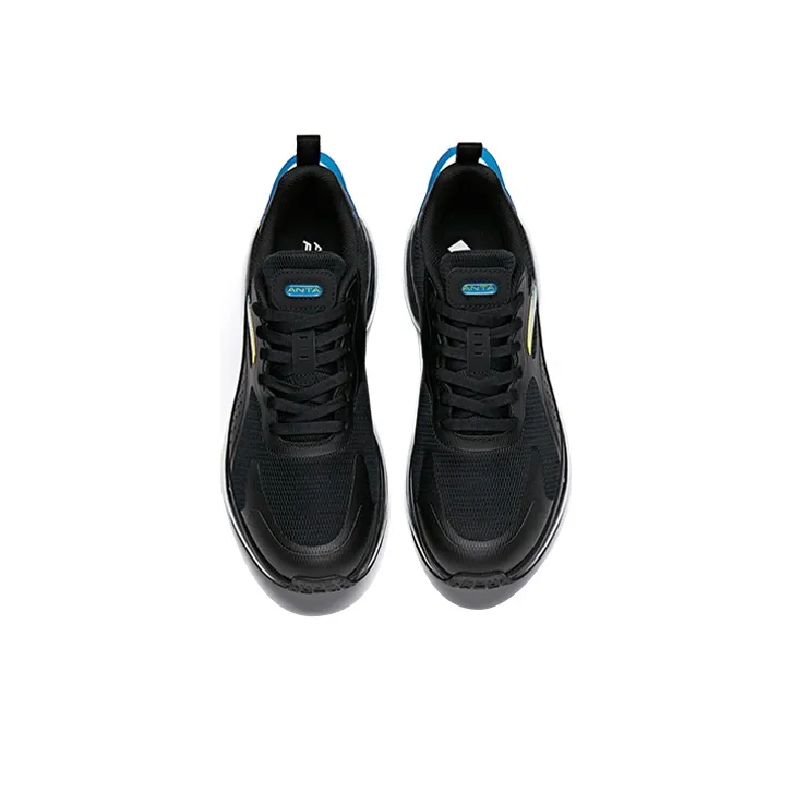 Anta Running Collection Cushioned Slip-Resistant Abrasion-Resistant Breathable Low-Top Running Shoes Men's Black Blue-3