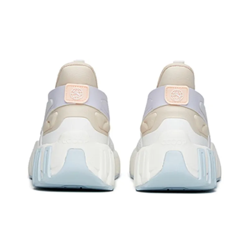 Anta Cushioning Anti Slip And Wear Resistant Low Top Casual Shoes Women's White Purple-4