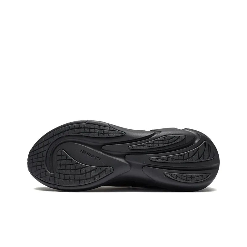 LiNing Shocked Wear-Resistant High-Top Running Shoes Women's Black-6