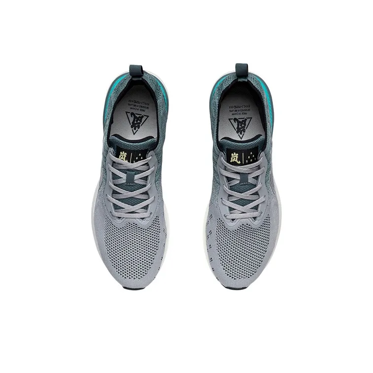 LiNing Arashi Cushioning Low-Top Running Shoes Men's Gray Green-3
