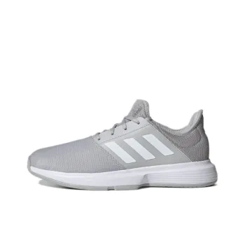Adidas GameCourt Tennis Breathable Low Top Tennis Shoes Men's Gray White