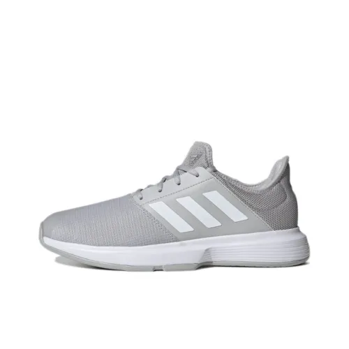 Adidas GameCourt Tennis Durable Breathable Low-Top Tennis Shoes Men's Gray White