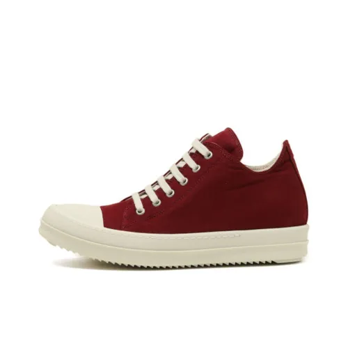 Rick Owens DRKSHDW Canvas Shoes Women's Low-Top Red