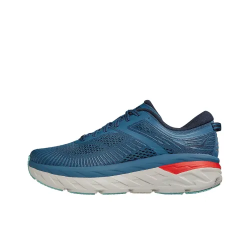 HOKA ONE ONE Bondi 7 Running Shoes Men Low-Top Dark Blue