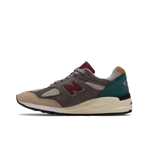 New Balance 990v2 Grey Green Maroon