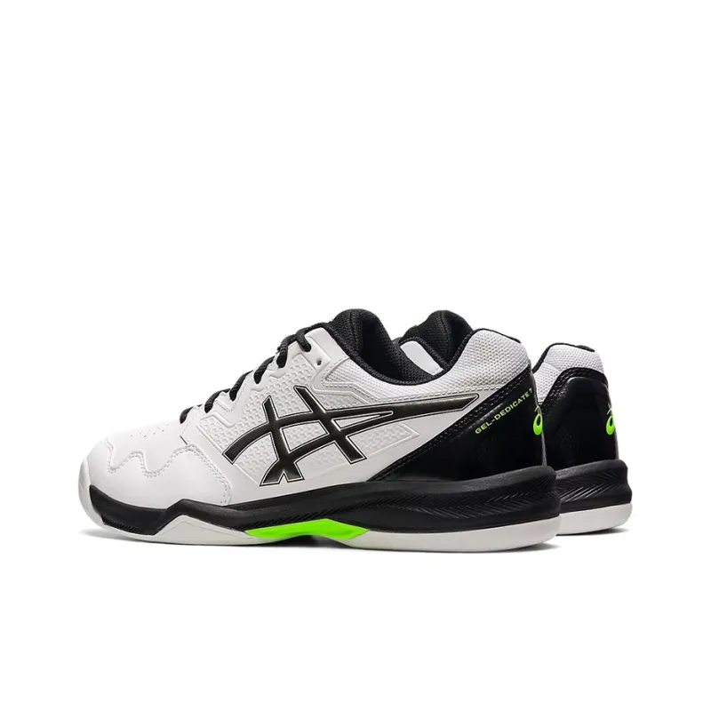 Asics Gel-Dedicate 7 Indoor Wear-Resistant Low-Top Running Shoes Men's White Black-3