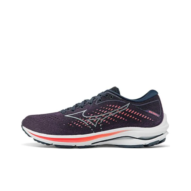 Mizuno Wave Rider 25 Running Shoes Unisex Low Top Purple/Orange-0