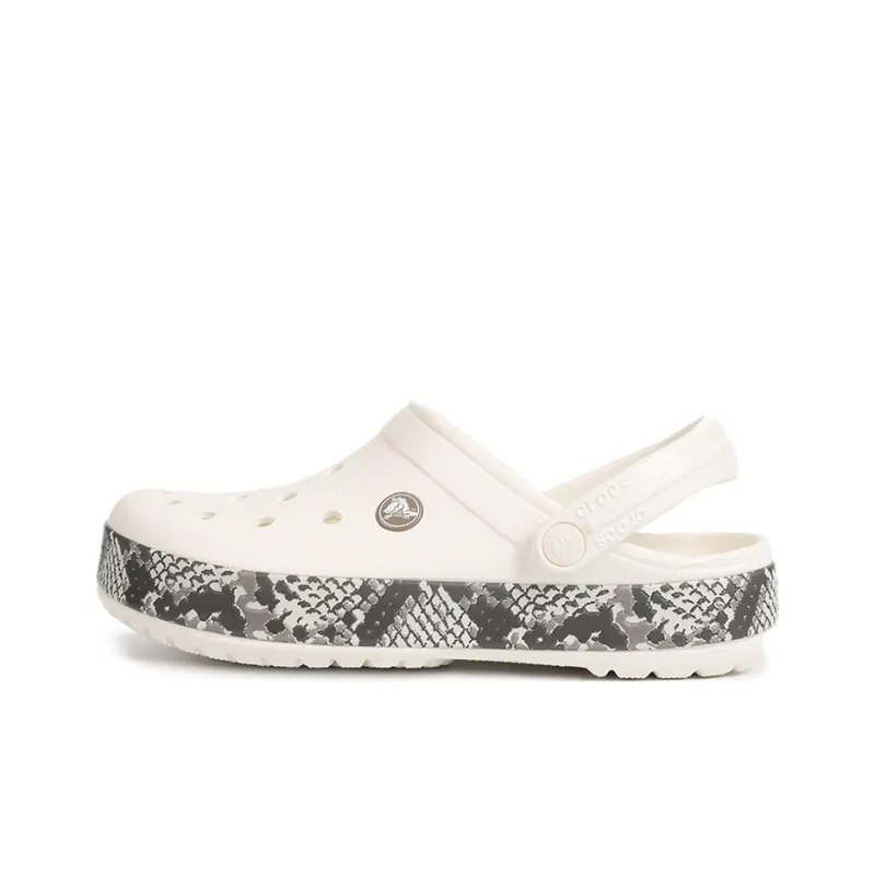 Crocs Crocband Snake Print Clogs 'White Black'-0