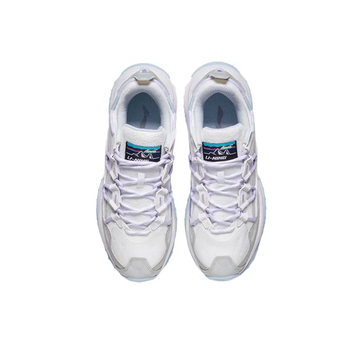LiNing Aurora WindWalker V2 Cushioning Low Top Sports Casual Shoes Women's White Gray-3
