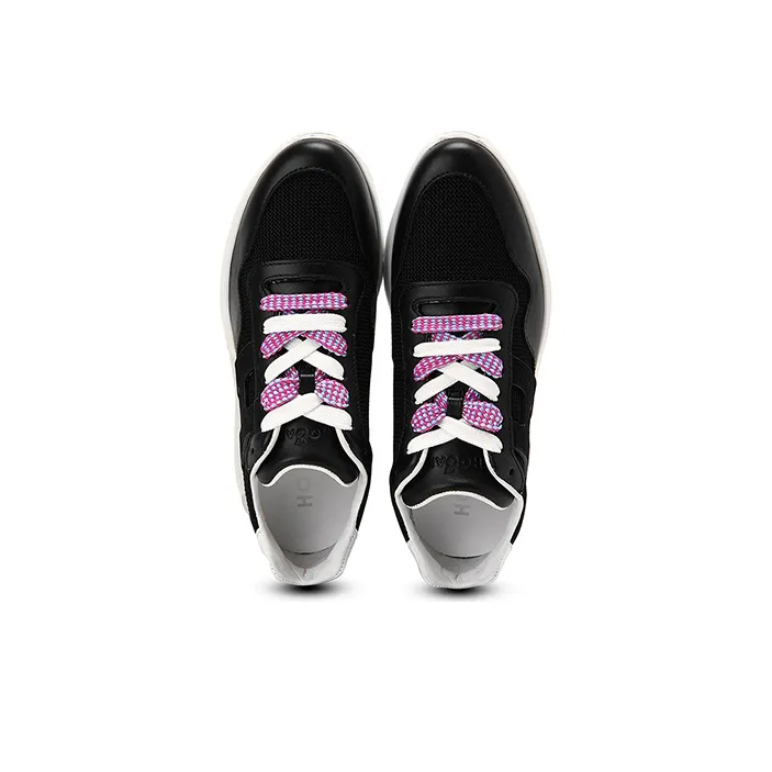 HOGAN ICUBE Cushioned Slip Resistant Lightweight Height Increasing Low Top Casual Shoes Women's Black-2