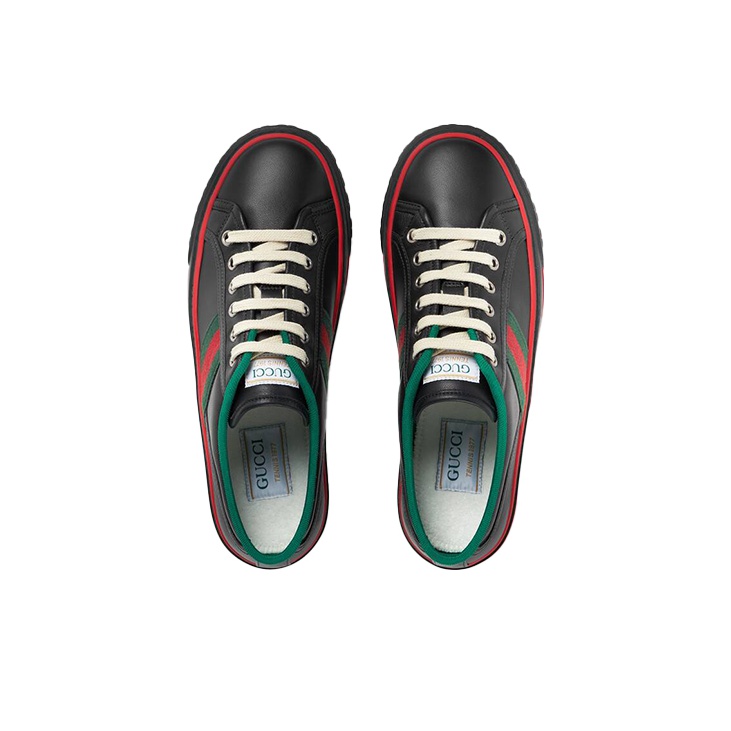 【GUCCI 】Tennis 1977 Liberty Sneakers BLACK GUCCI Tennis 1977 Liberty London Low-top Shoes Women's Red