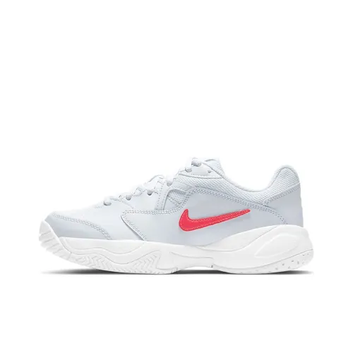 Nike Court Lite Tennis Shoes Women's Low-Top Light Blue/Red