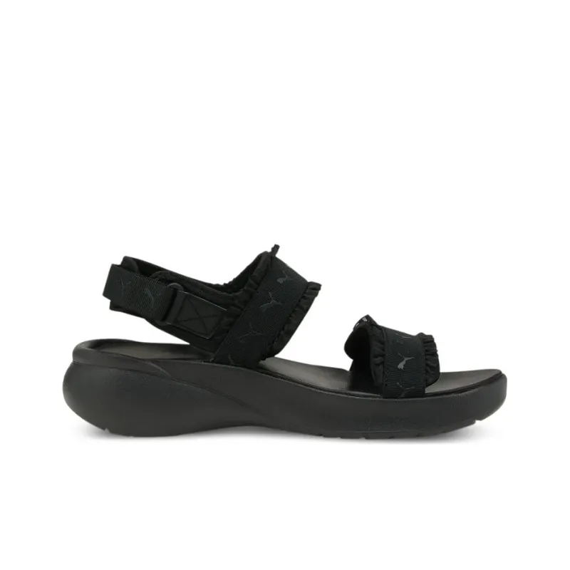 PUMA Sportie Strap Sandals Medium Heel Women's Black-1