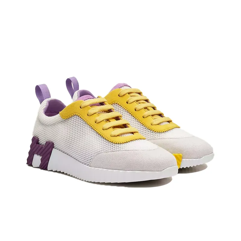 HERMES Bouncing Low Top Casual Shoes Women's White Purple-2
