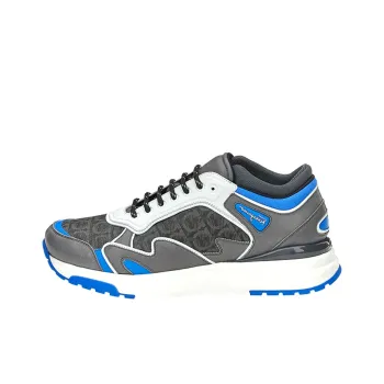 FERRAGAMO GANCINI Low Top Casual Shoes Men's Black Blue