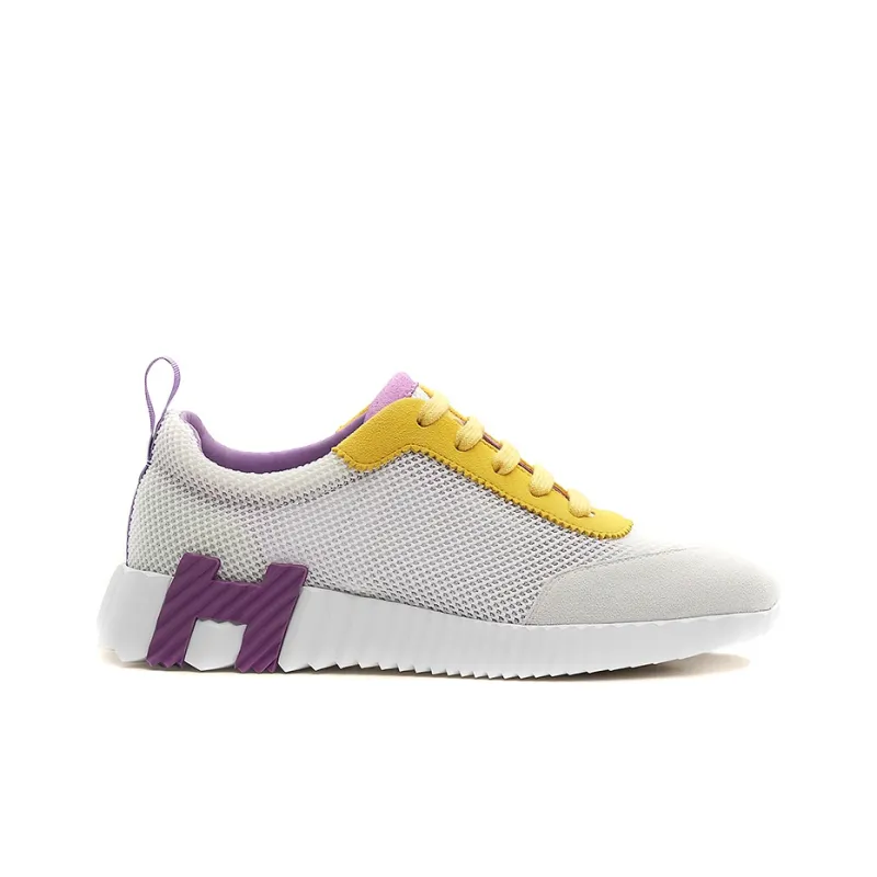 HERMES Bouncing Low Top Casual Shoes Women's White Purple-1